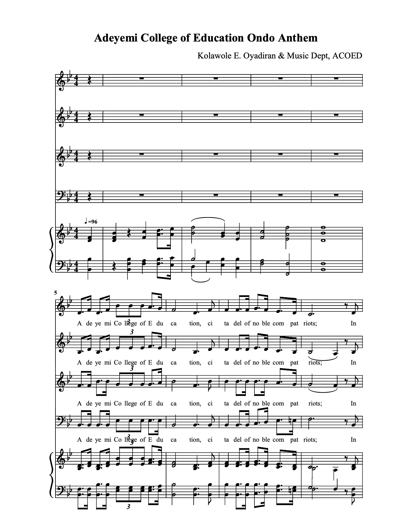 Preview for Adeyemi College of Education Anthem