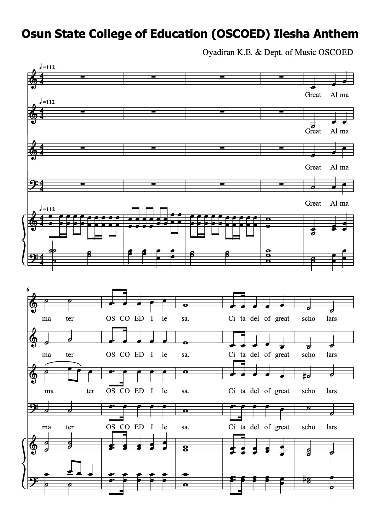 Preview for Osun State College of Education Ilesha Anthem